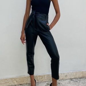 Aritzia Babaton vegan leather belted pant